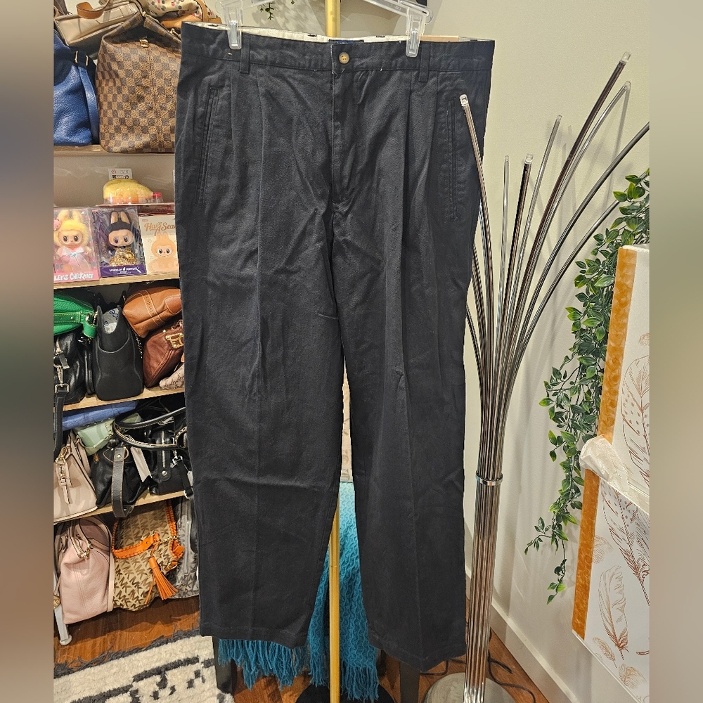 Vintage NWT Men's Black Casual Pleated Pants